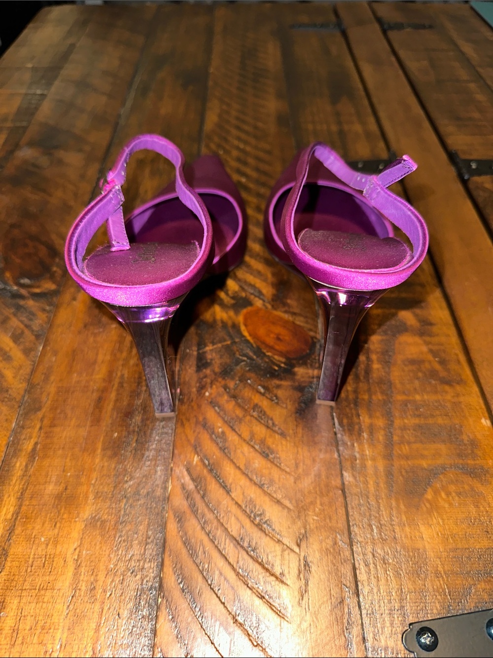 Jeffrey Campbell Fuchsia Satin Translucent Wedge Pumps - Size 7.5 NWOB - Picture 3 of 7
